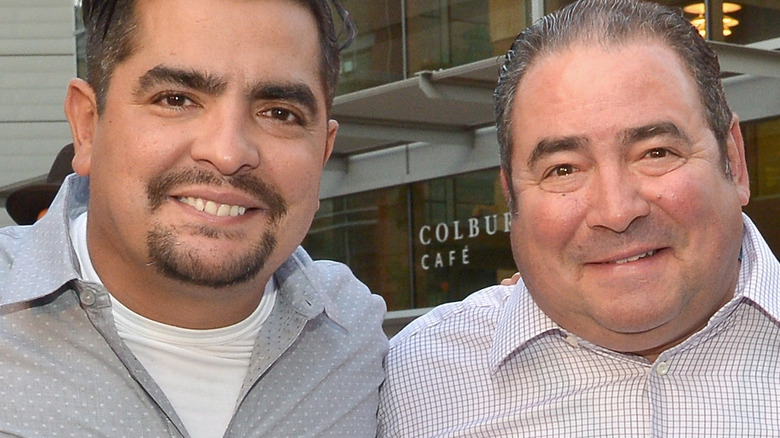 Friends Aarón Sánchez and Emeril Lagasse 