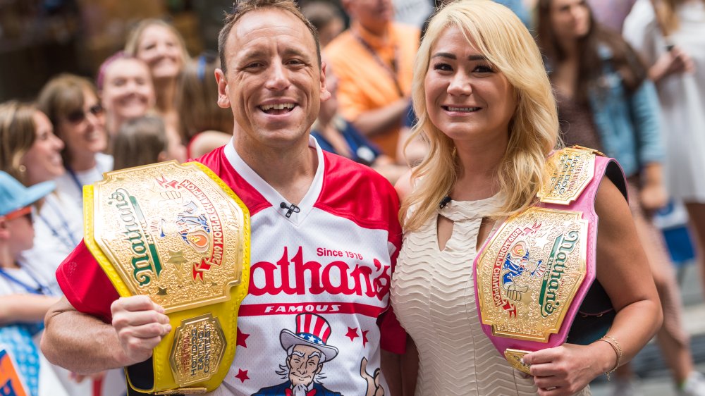 Joey Chestnut and Miki Sudo