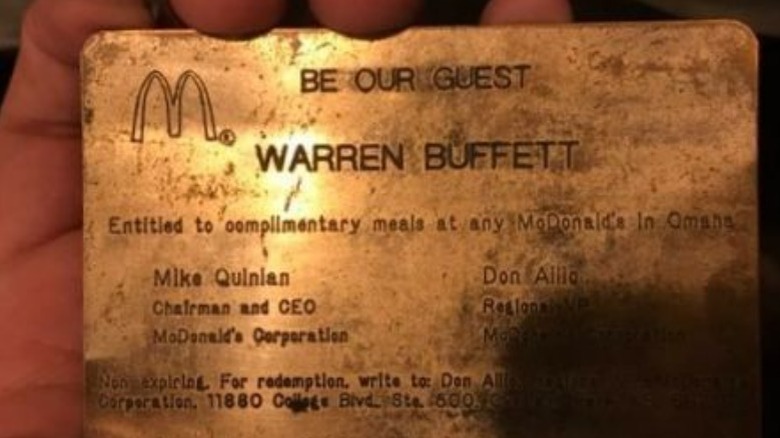 Warren Buffet's McDonald's Gold Card