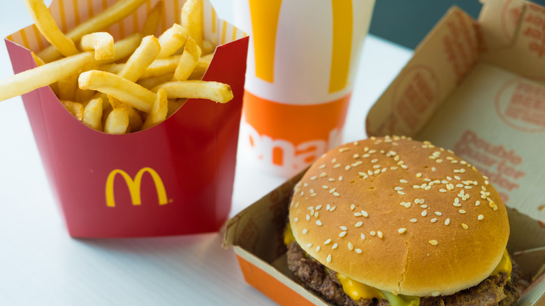 McDonalds double quarter pounder and fries