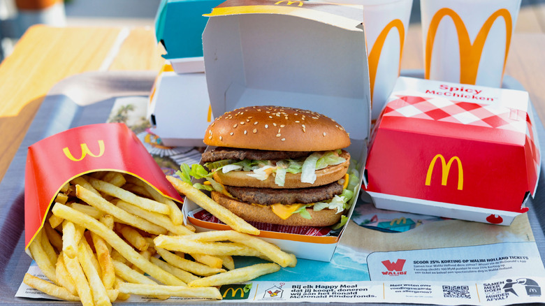 McDonald's food on tray