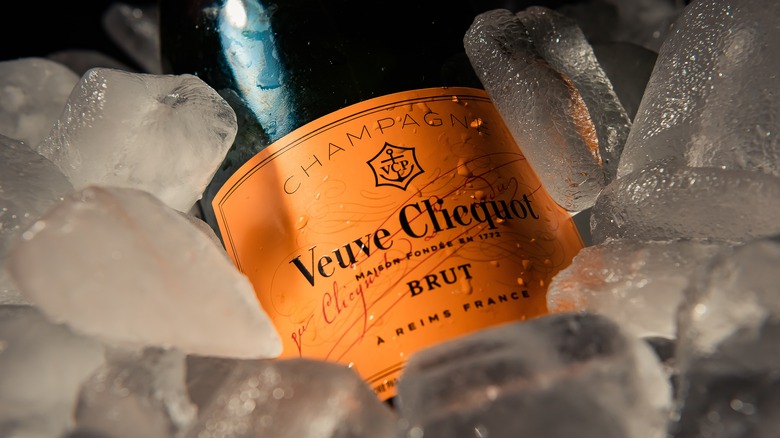 Veuve Clicquot bottle on ice