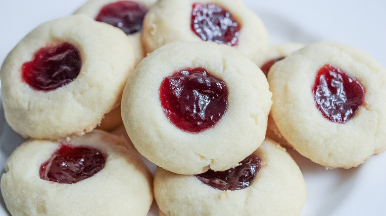 Jam-filled thumbprint cookies