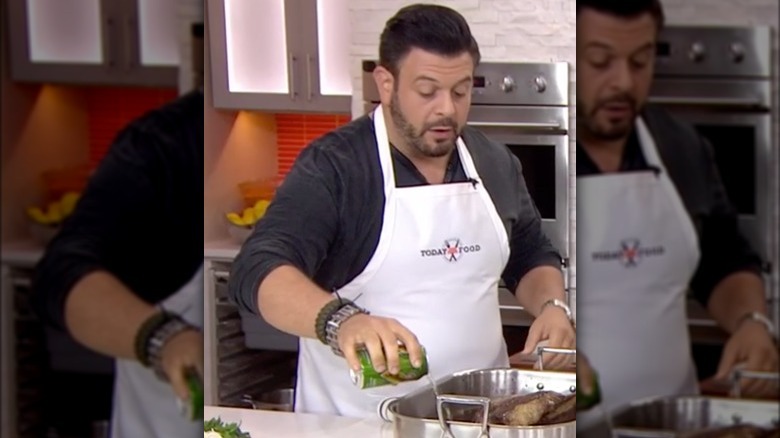 Adam Richman cooking