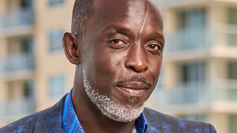 Michael K. Williams smiling slightly