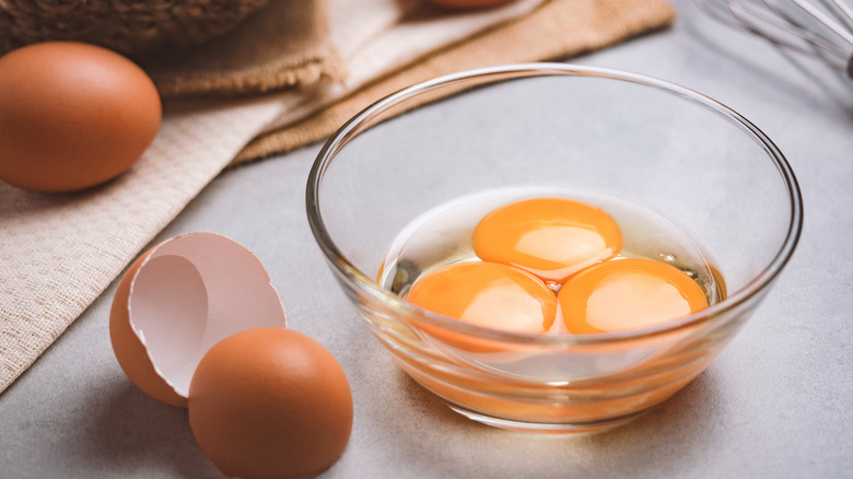 eggshell yolk cream and white flowers