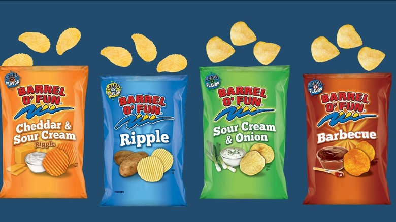 Four different kinds of Barrel O'Fun chips