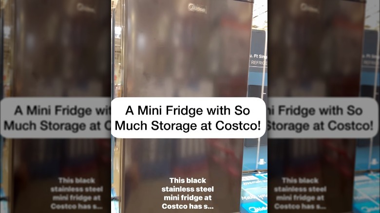 screenshot of costco black mini fridge