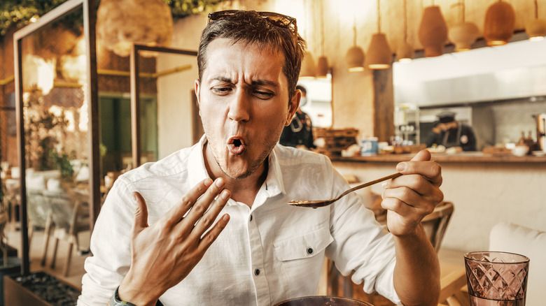 Man Eating Spice Food