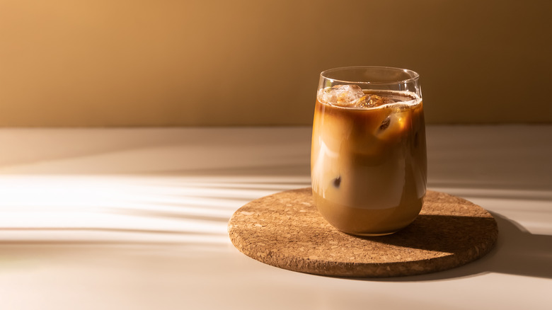 Cold brew coffee on coaster