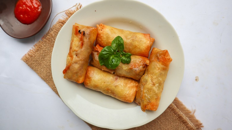 Egg Rolls on a plate 