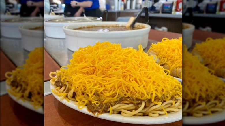 Plate of Skyline Chili Spaghetti