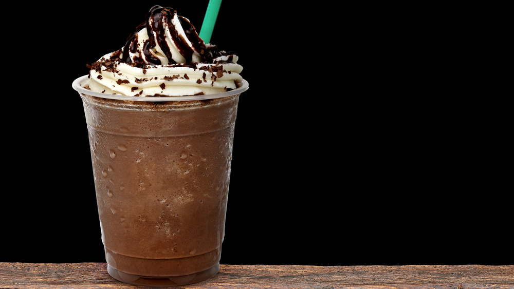 Starbucks frappuccino with black background