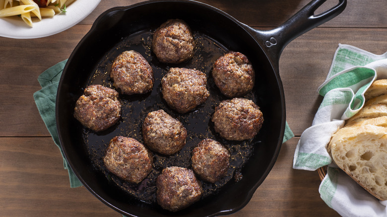 pan fired meatballs