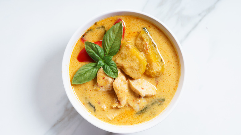 Pumpkin curry with chicken