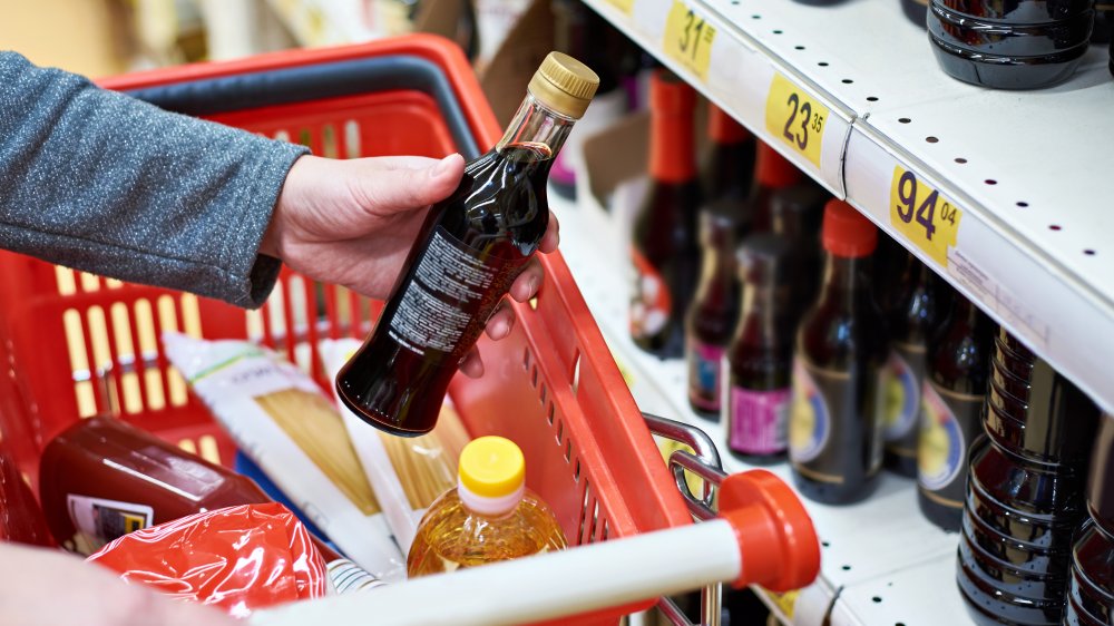 Buying bottle of soy sauce food challenge