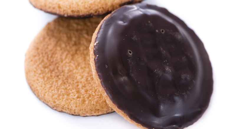 Closeup of Jaffa Cakes