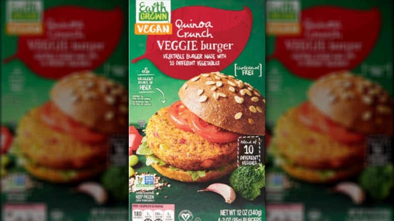 Earth Grown vegan quinoa crunch veggie burger