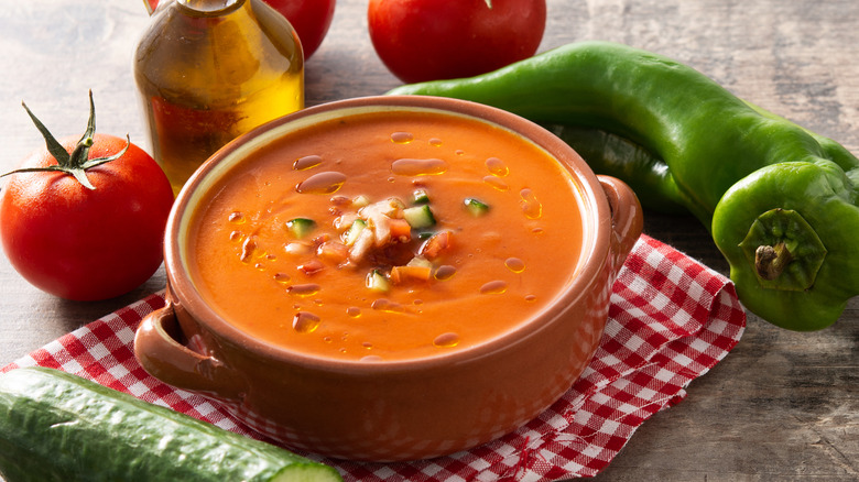 Gazpacho soup in crock pot