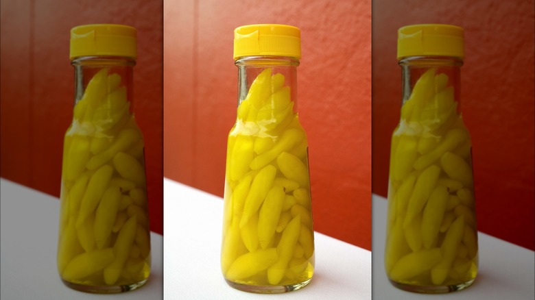 pickled banana peppers in jar