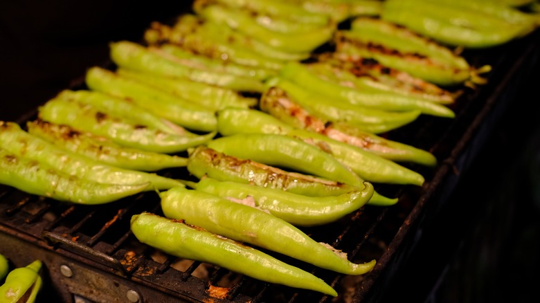 stuffed banana peppers on grill