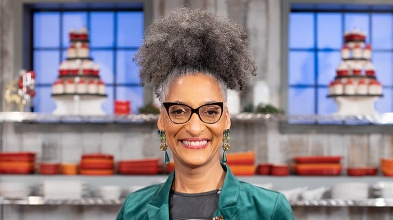 Carla Hall on tv set