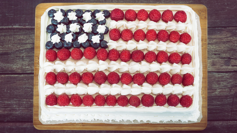 American flag cake on board