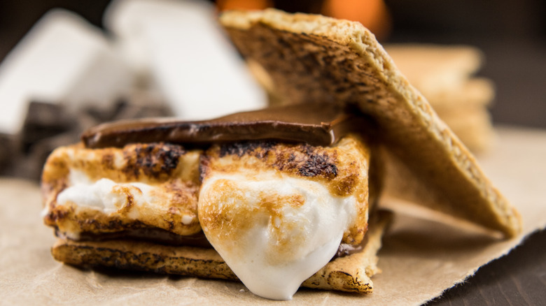 Freshly prepared s'more