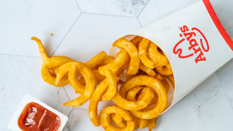 Arby's curly fries container 