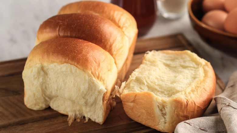 Freshly baked loaves of bread