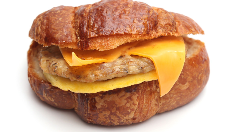 Sausage egg and cheese croissant 