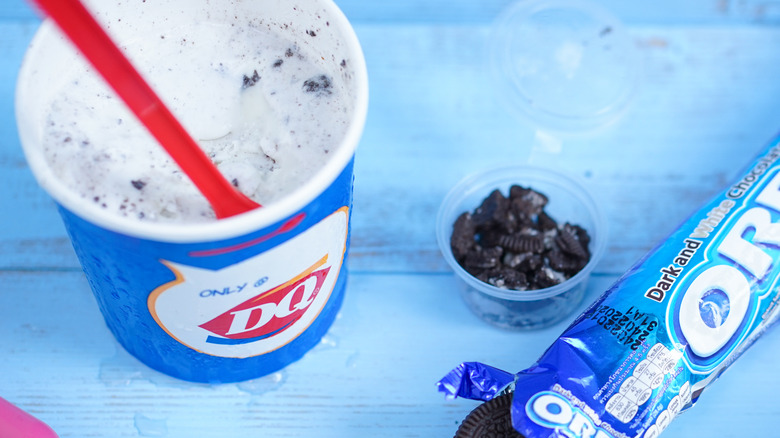Top view of oreo blizzard