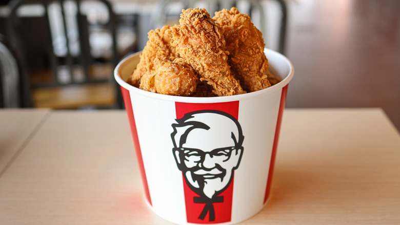 Original KFC bucket with chicken 