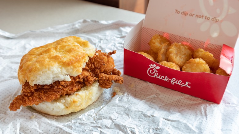 Chick-fil-a food on table