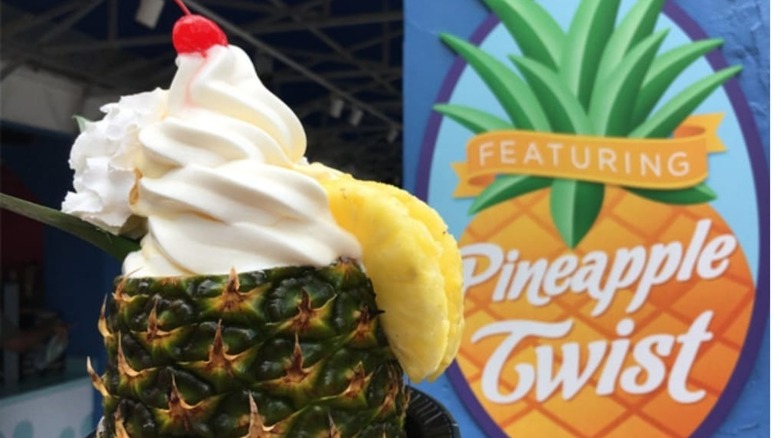 cored pineapple with dole whip Seaworld twist
