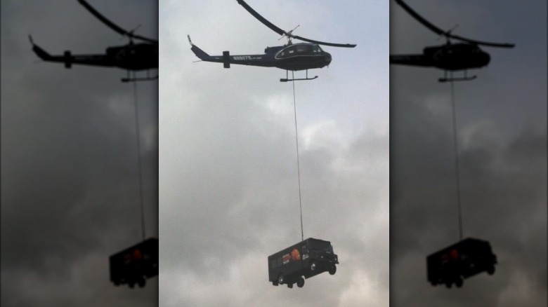 Taco Bell truck airlifted by helicopter