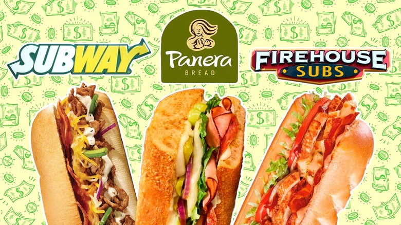 variety of sandwich chain subs