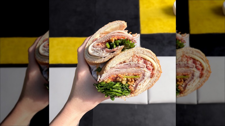 halved sandwich from Which Wich