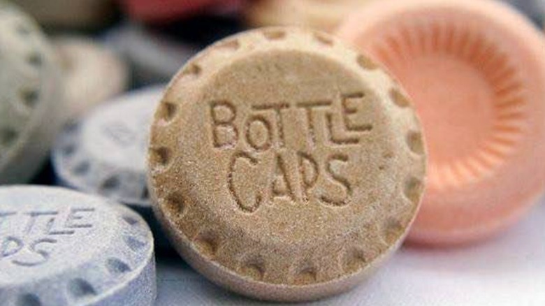 Close up of Bottle Caps candy 