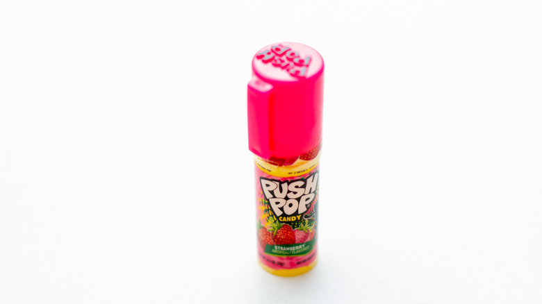 One container of Push Pop candy against a white background