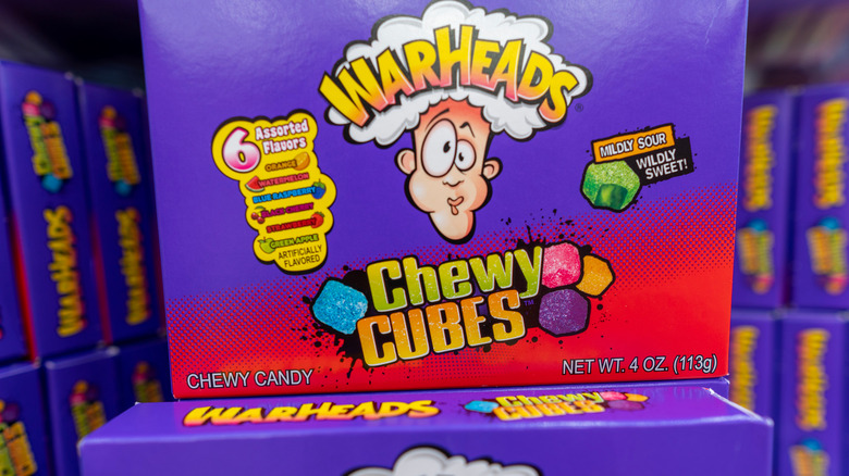 Boxes of Warheads candy 