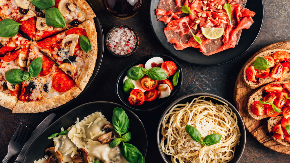 A table full of Italian food