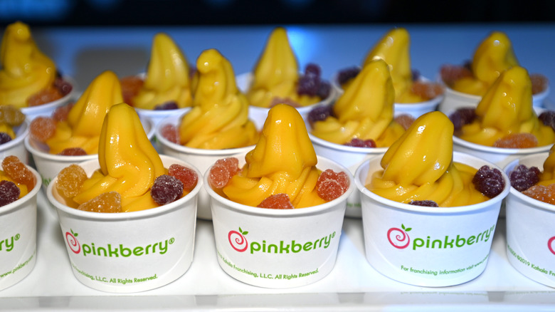 Tray of Pinkberry Frozen Yogurt 