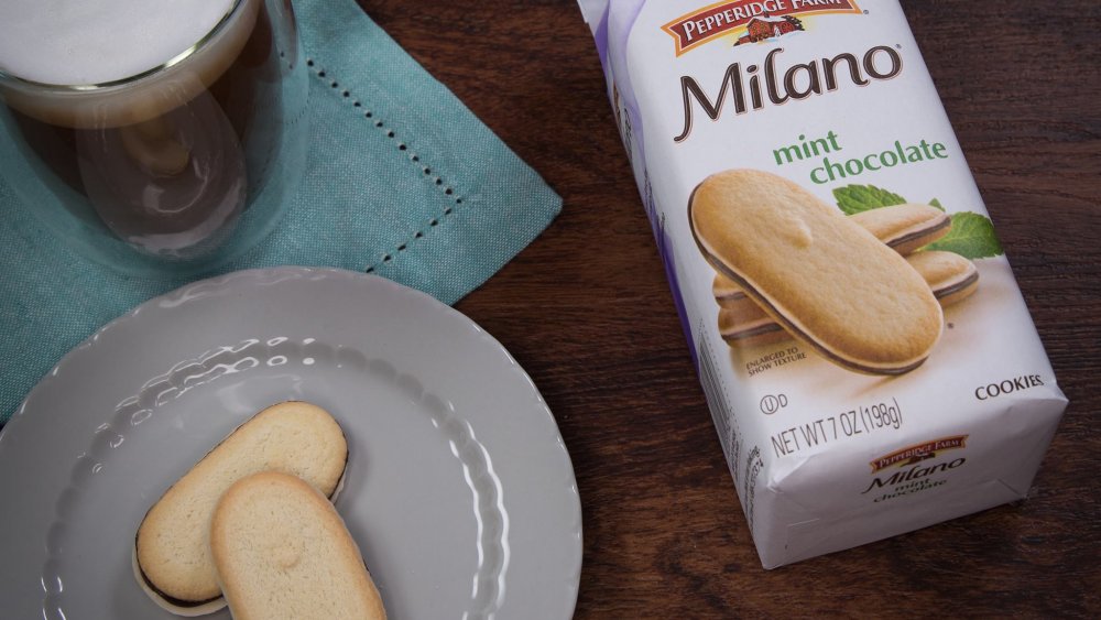 Mint Chocolate Milanos, a grocery store cookie