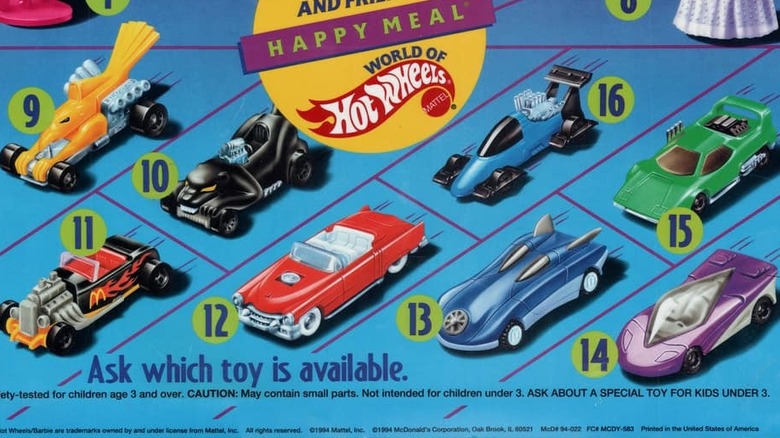 McDonald's ad for Hot Wheels happy meal toys