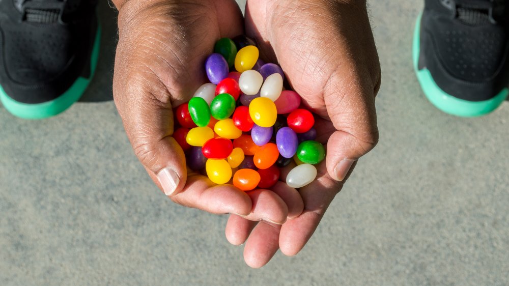 hands with beans