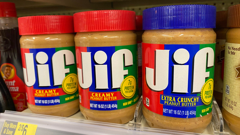 jif peanut butter on shelf