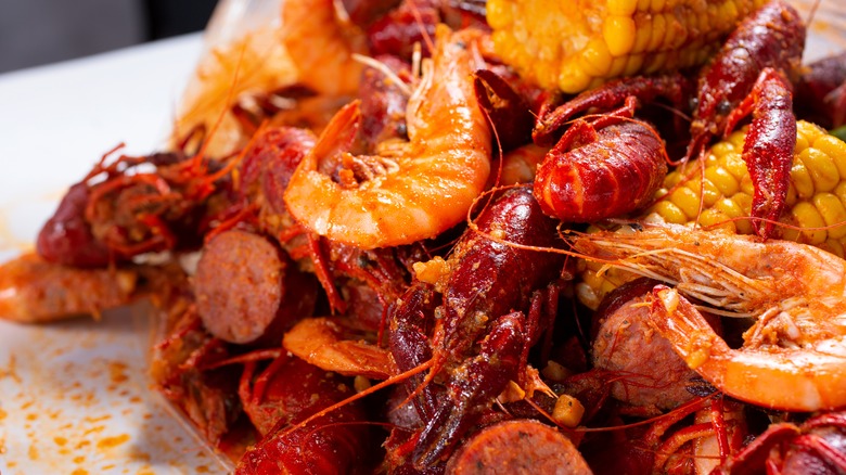 Cajun seafood boil with shrimp