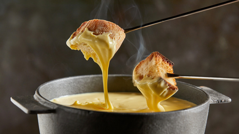 cheese fondue with bread