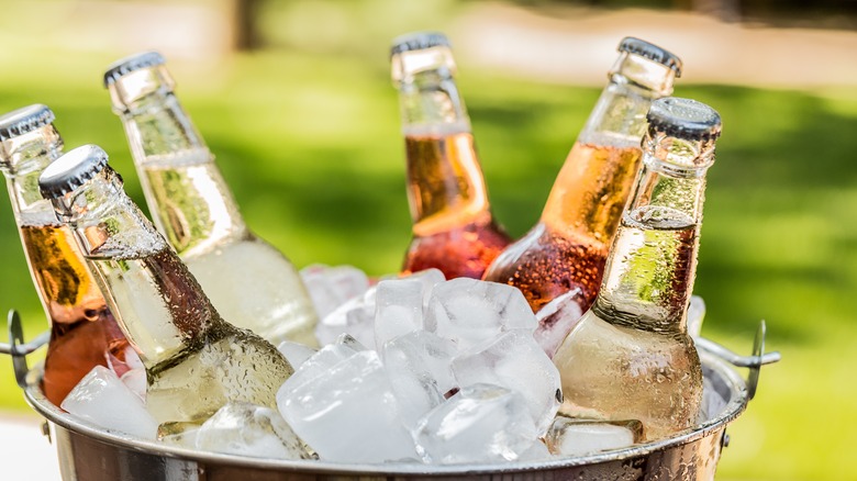 wine coolers in ice bucket